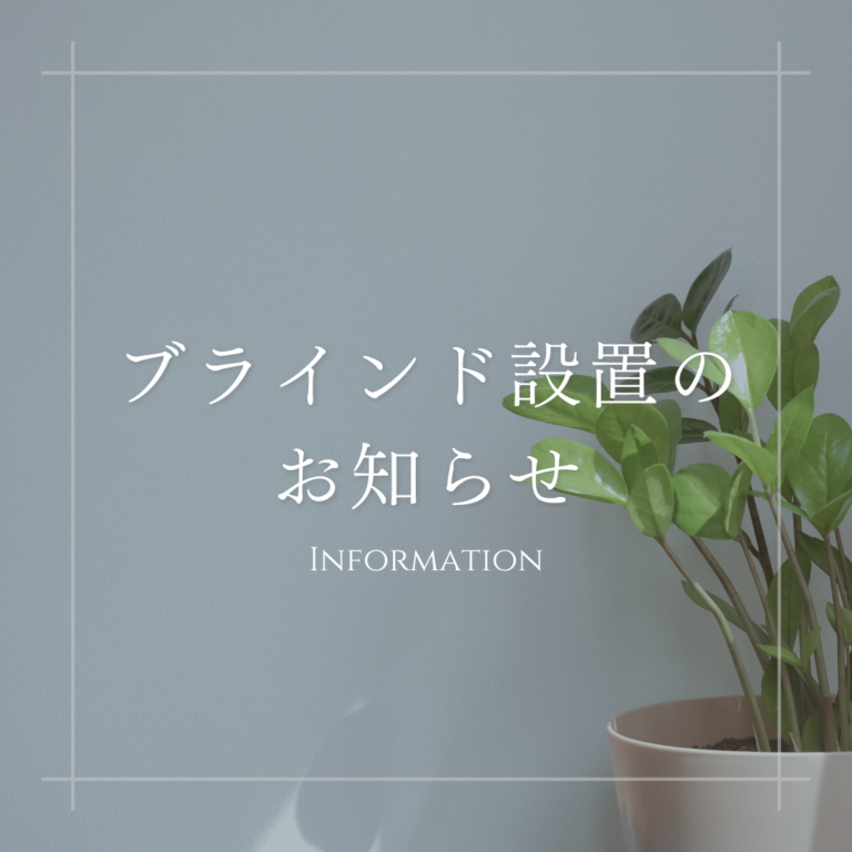 Read more about the article ブラインド設置しました🌿